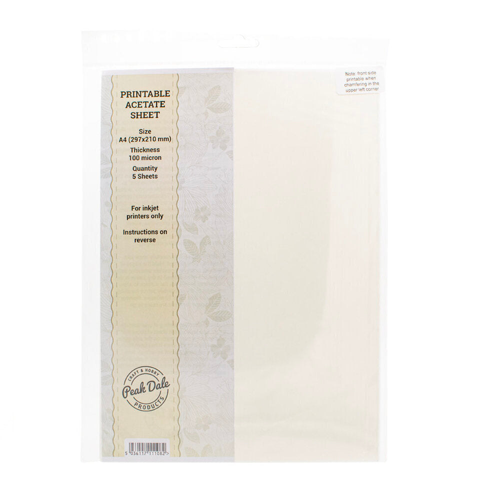 Acetate PRINTABLE A4 Sheet Pack of 5