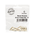 Barrel Screws Silver Plated Pack of 12