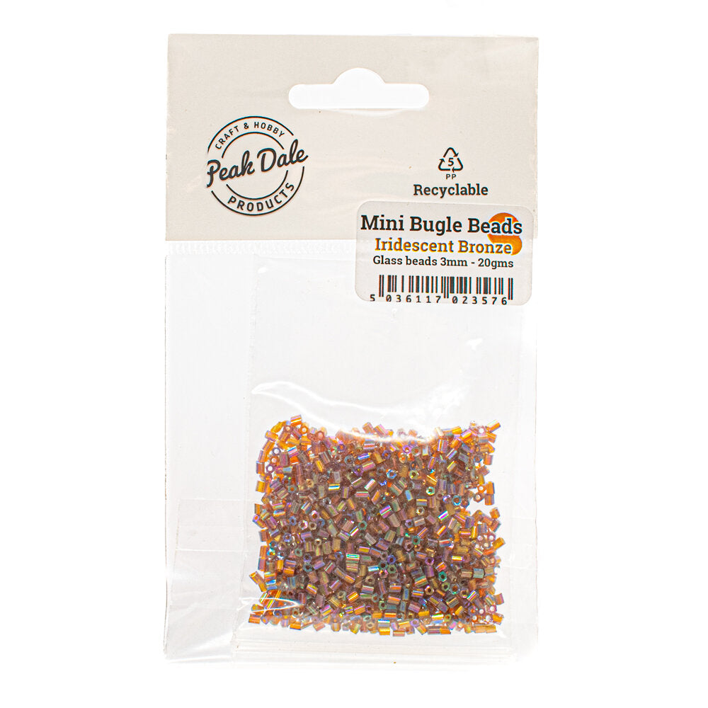 Mini Bugle Beads Iridescent Bronze