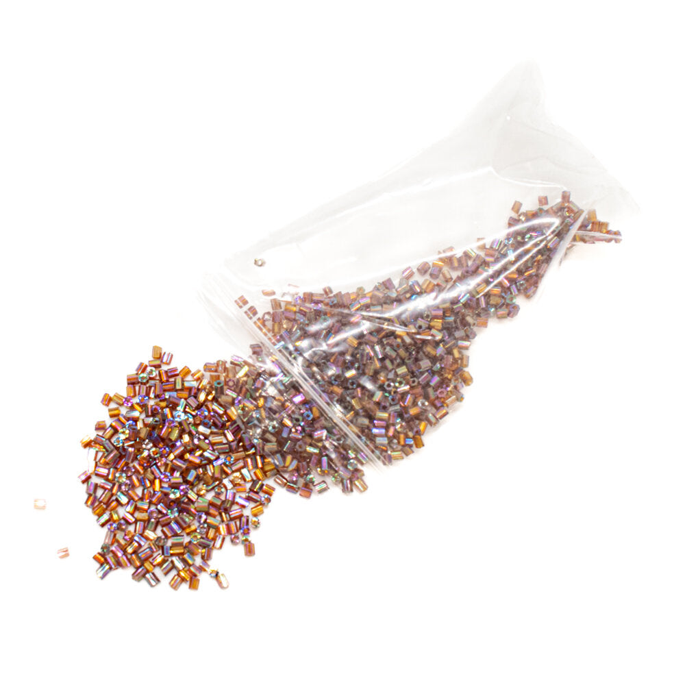 Mini Bugle Beads Iridescent Bronze
