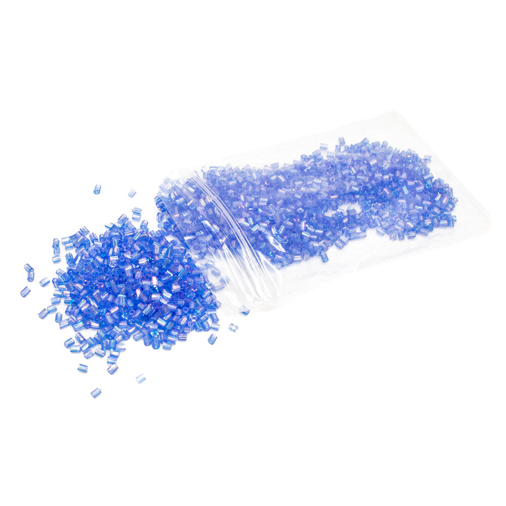 Mini Bugle Beads Iridescent Pale Blue