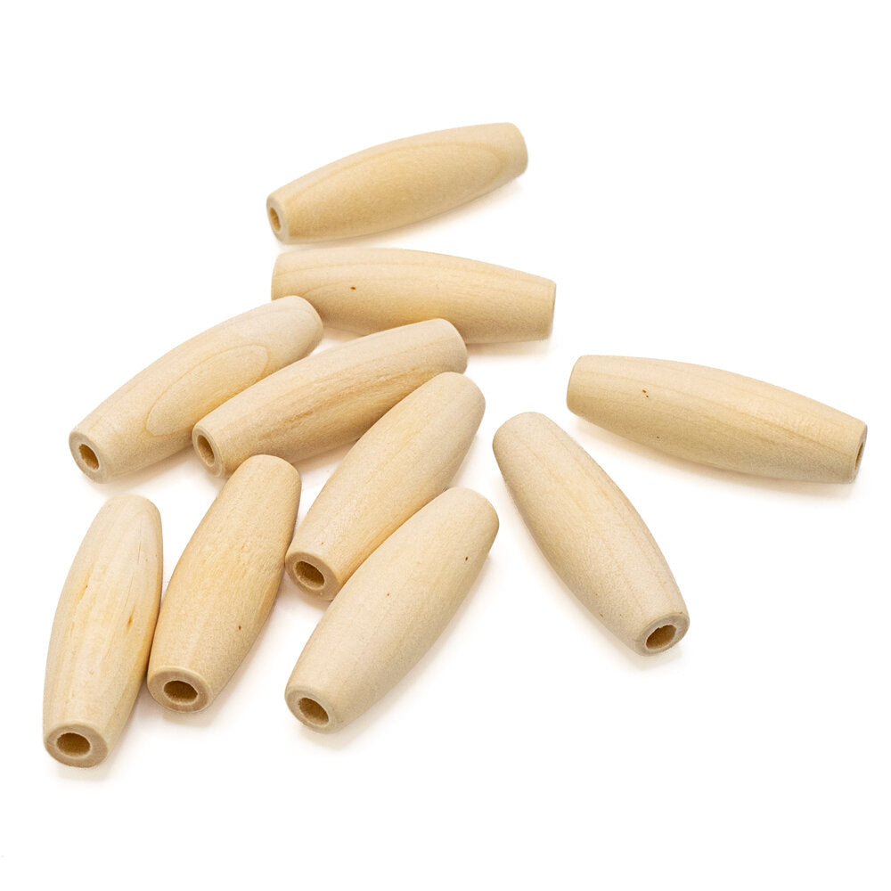 Beads Wooden Oval 45 x 15mm Pack of 10
