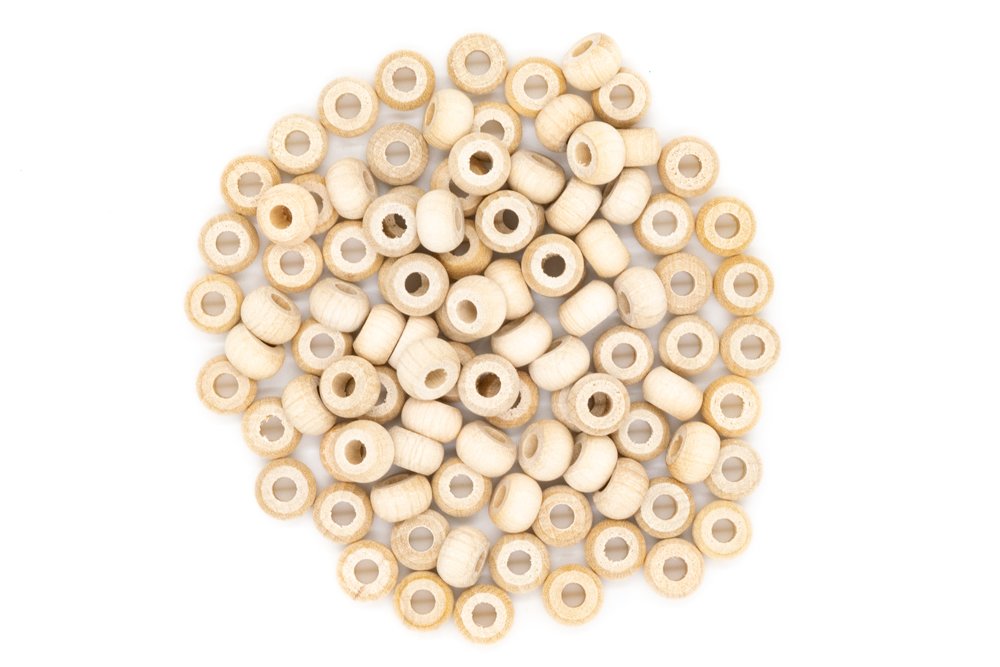 Beads Wooden Barrel Shape 10 x 6mm Pack of 100