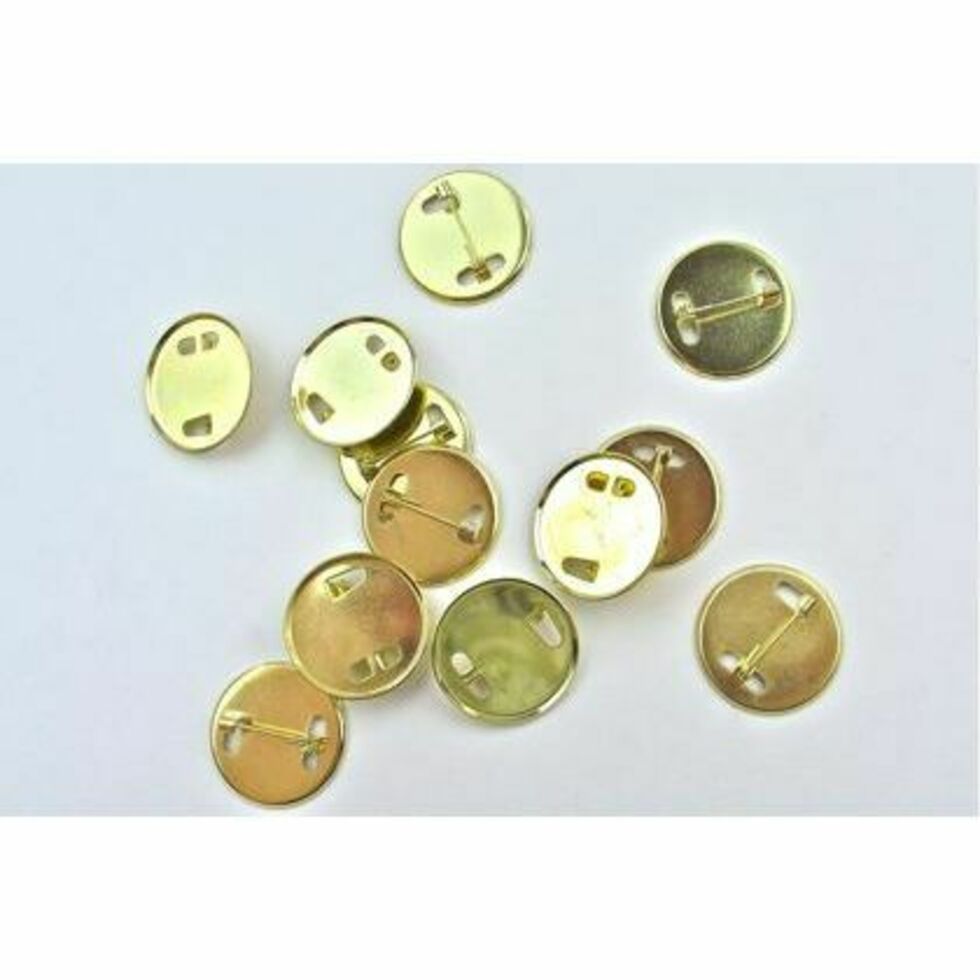 Inset Brooch Mounts Gilt Plated Pack of 12