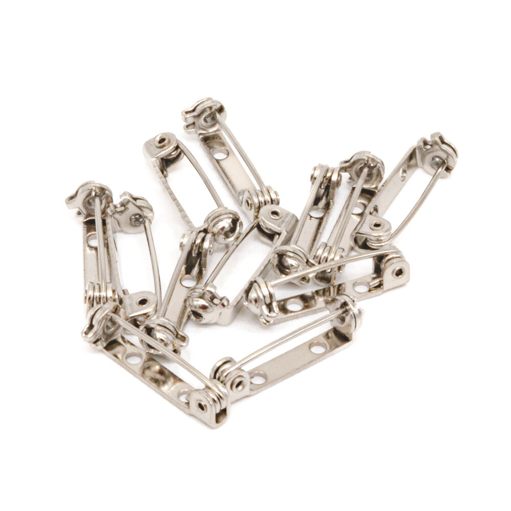 Brooch Pin No 4 White Tin Plated 20mm Pack of 12