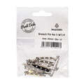 Brooch Pin No 5 White Tin Plated 30mm Pack of 12