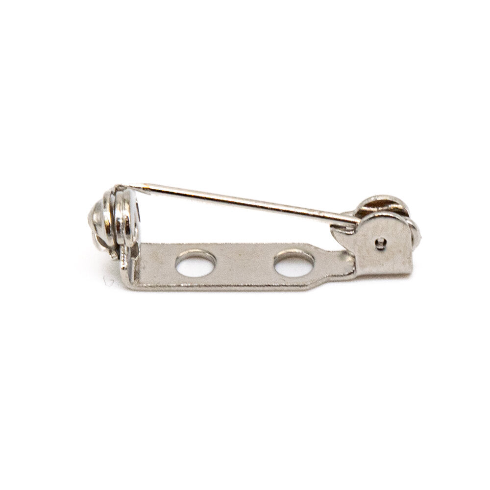 Brooch Pin No 7 White Tin Plated 20mm Pack of 12
