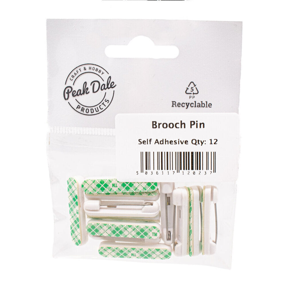 Brooch Pin Self Adhesive 30mm Pack of 12