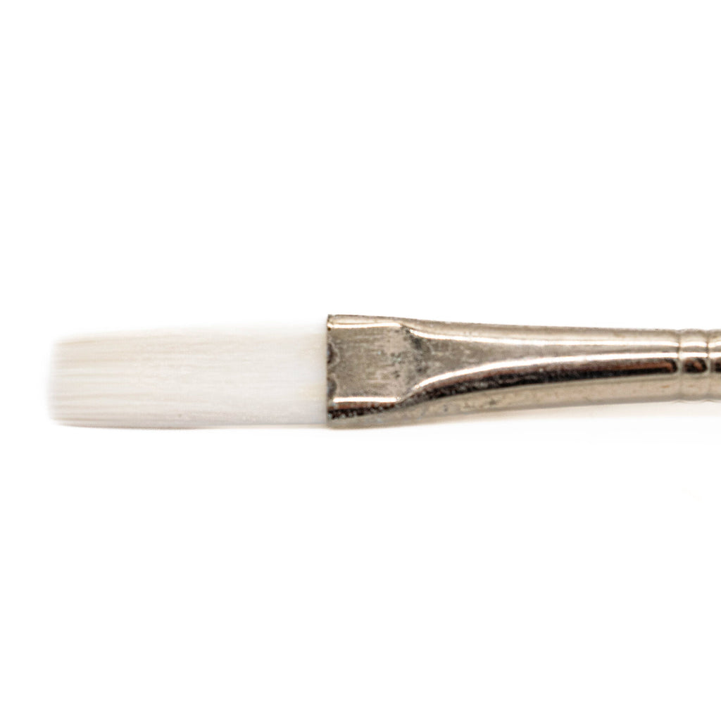 Paint Brush Flat 1cm White Nylon