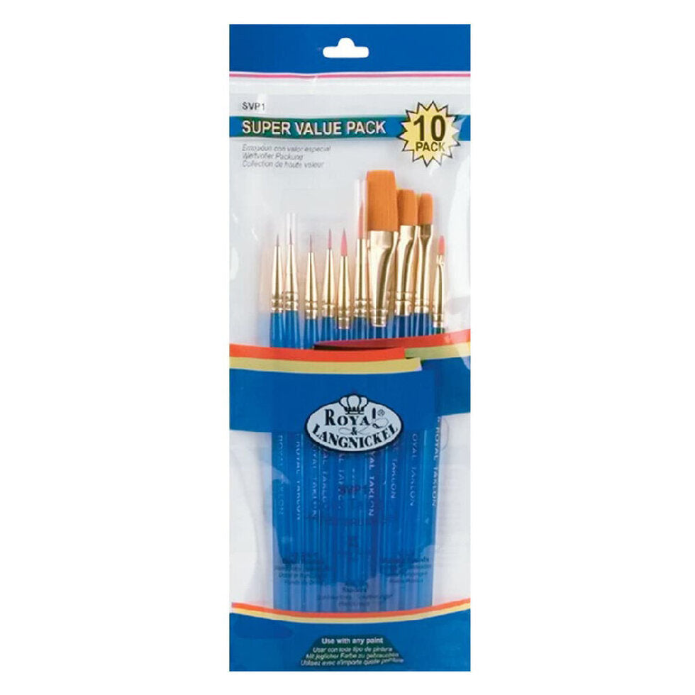 Brush Set Gold Taklon SVP1 - 10 Assorted
