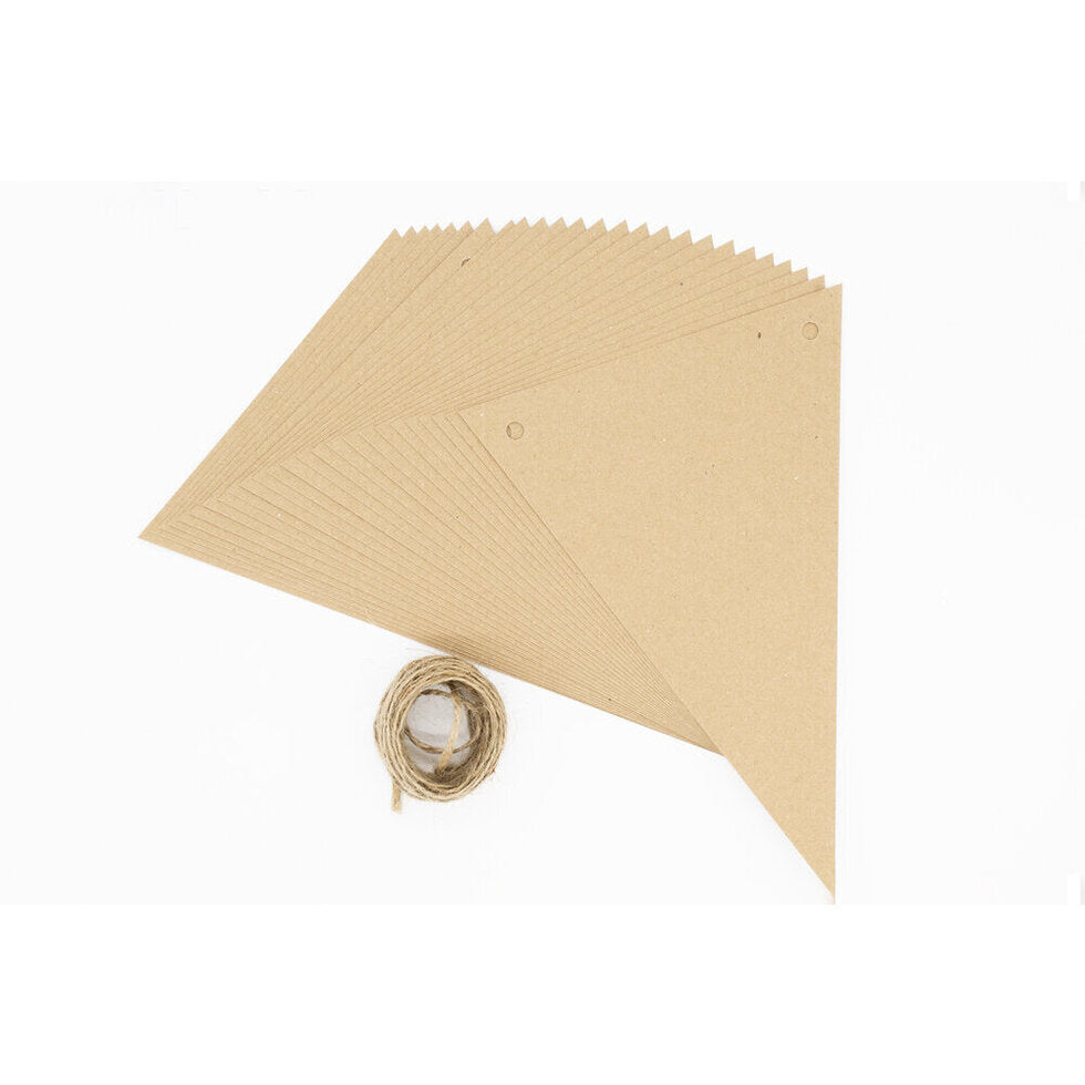 Bunting Eco Brown Kraft Board Pack 25 + Jute