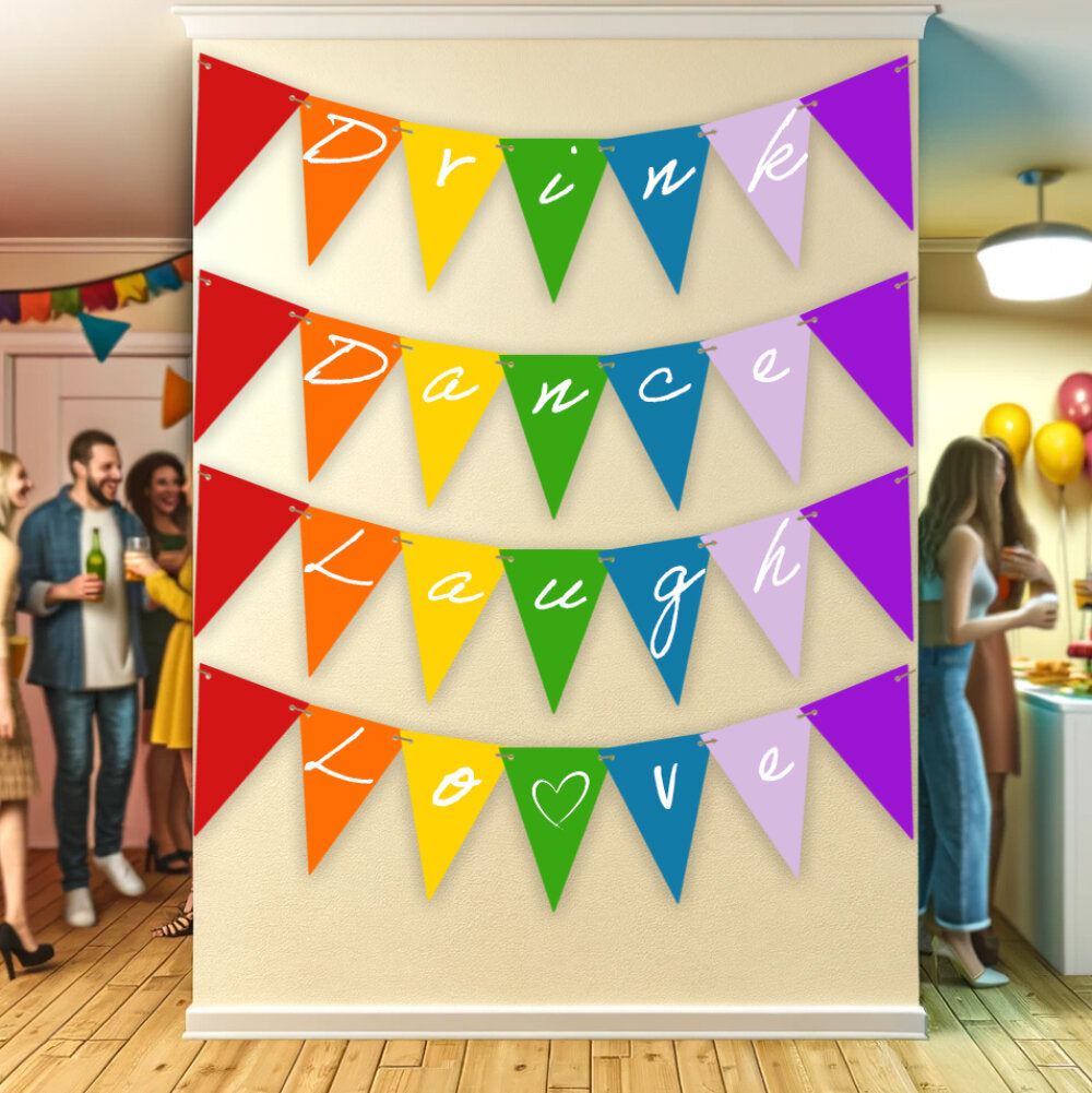 Bunting Rainbow Pack of 28 + String
