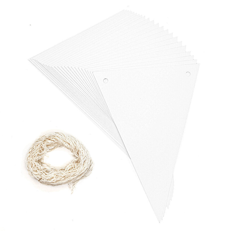 Bunting White Board Pack 25 + String
