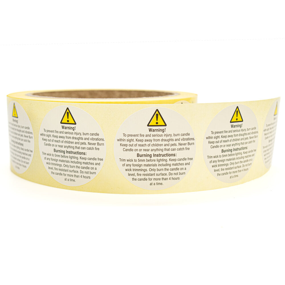 Candle Warning Labels 35mm Pack of 1,000