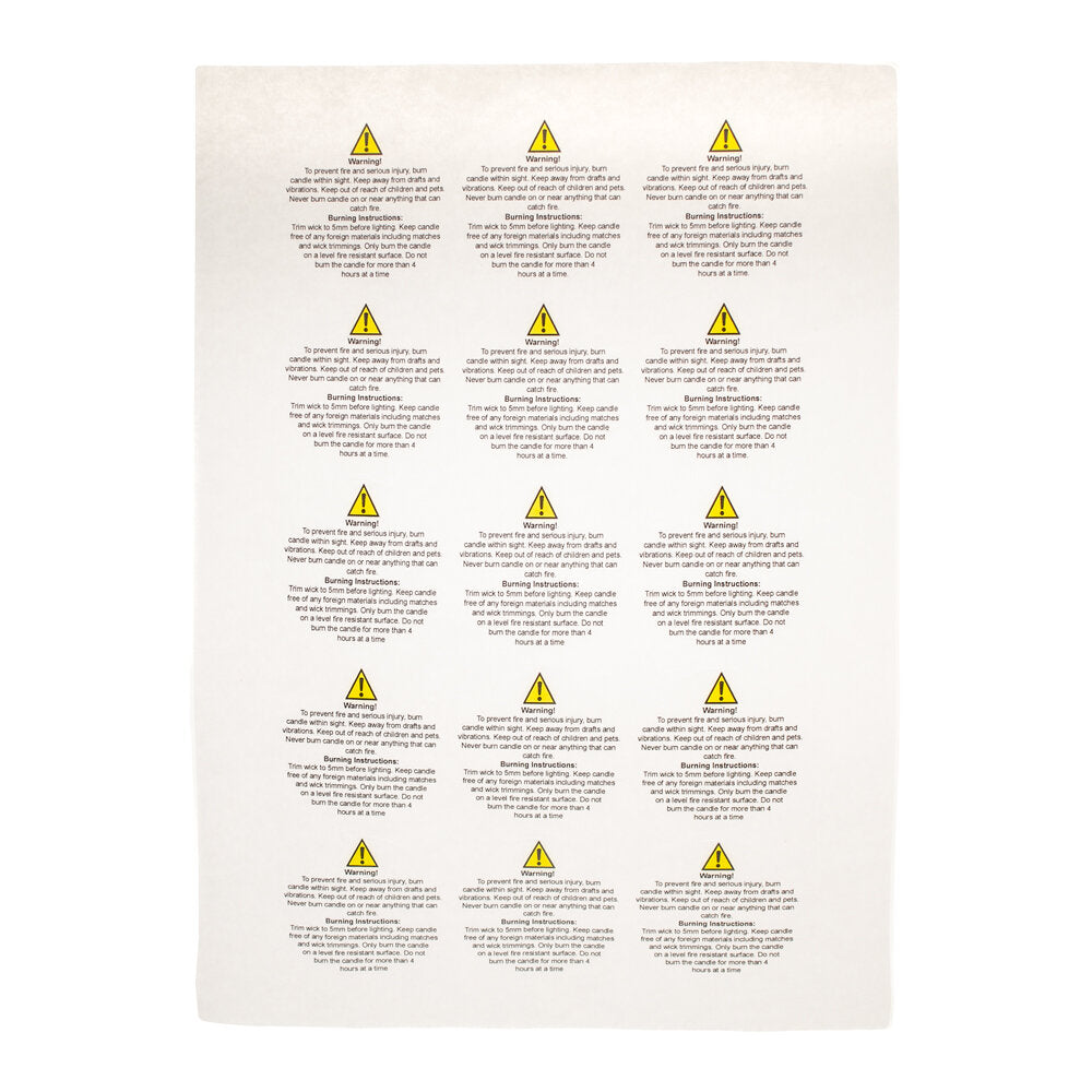Candle Warning Labels 50mm Pack of 1,000