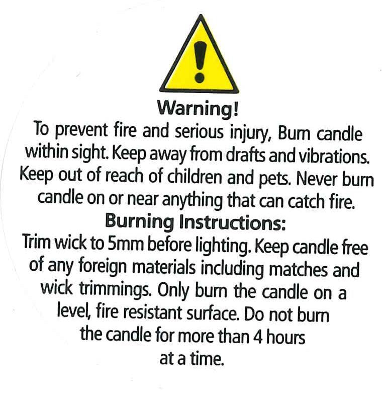 Candle Warning Labels 50mm Pack of 100
