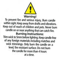 Candle Warning Labels 50mm Pack of 100