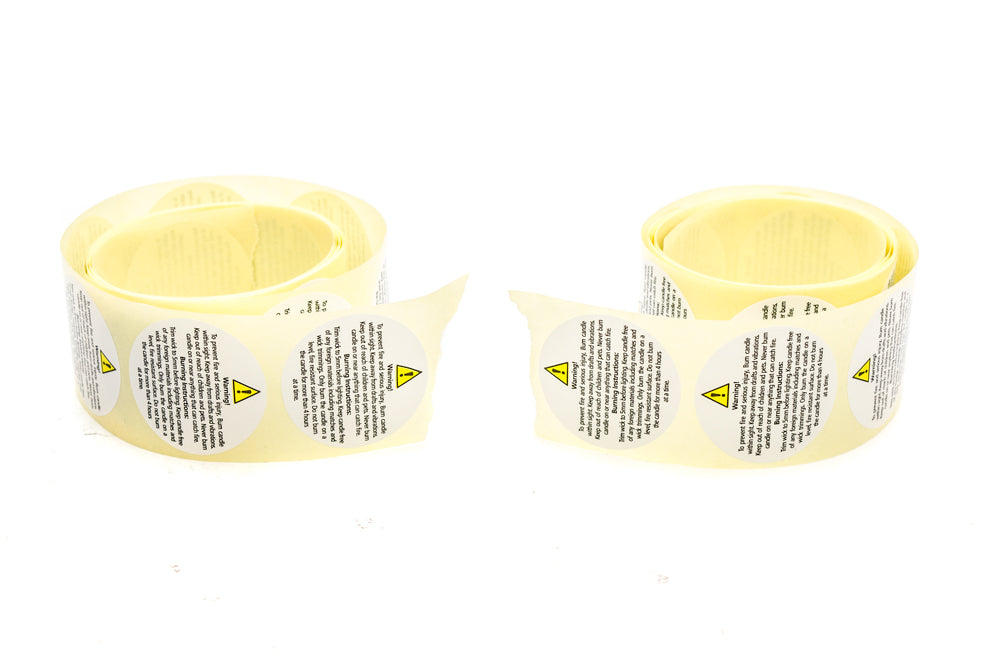 Candle Warning Labels 35mm Pack of 100