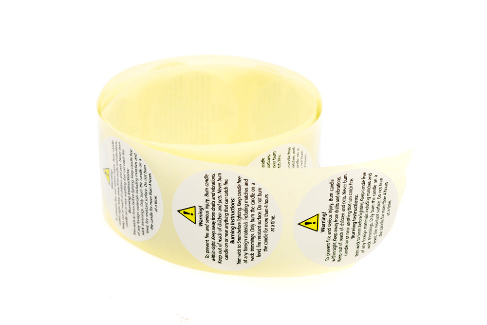 Candle Warning Labels 35mm Pack of 20
