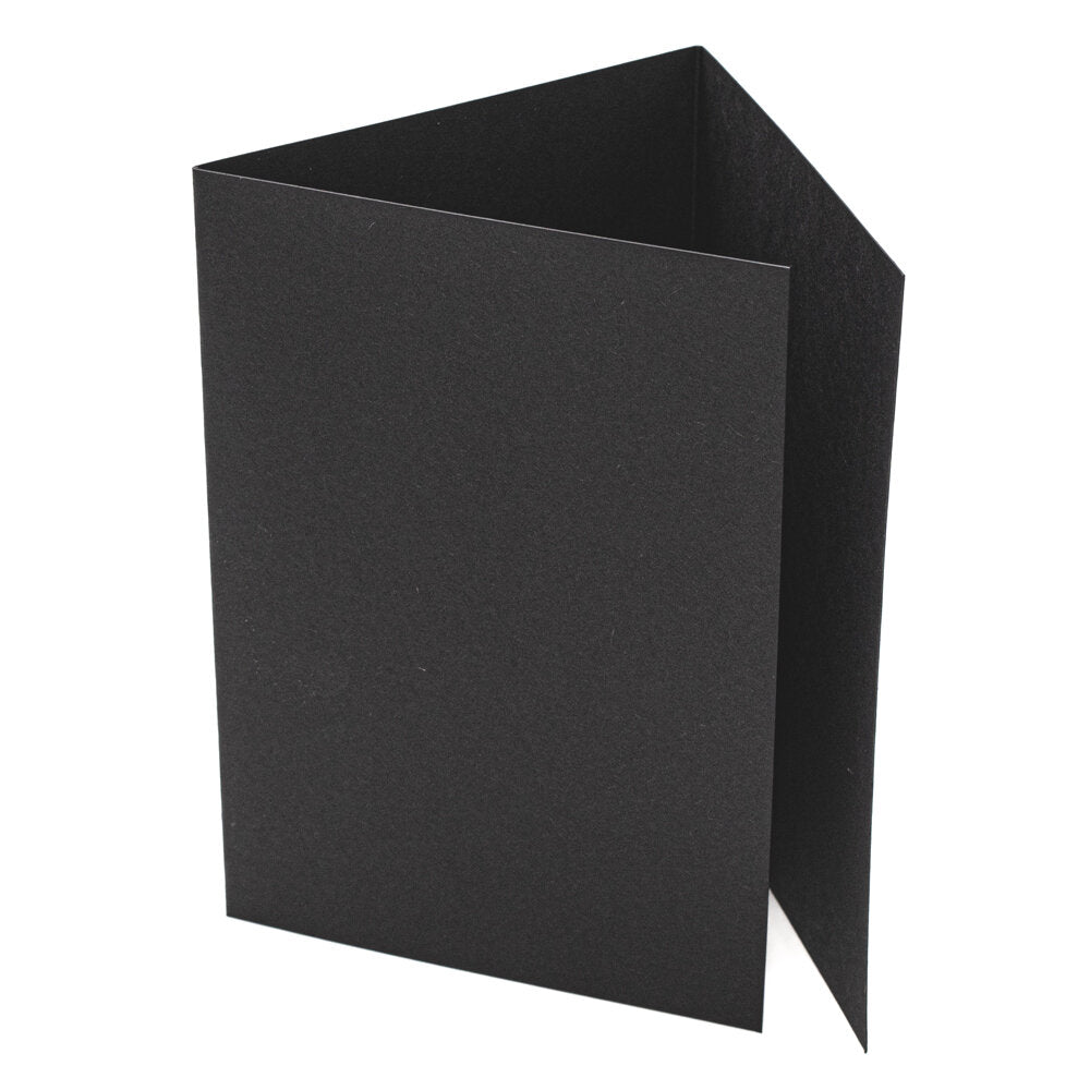 Cards A6 - BLANK Three Fold Black Pack of 10