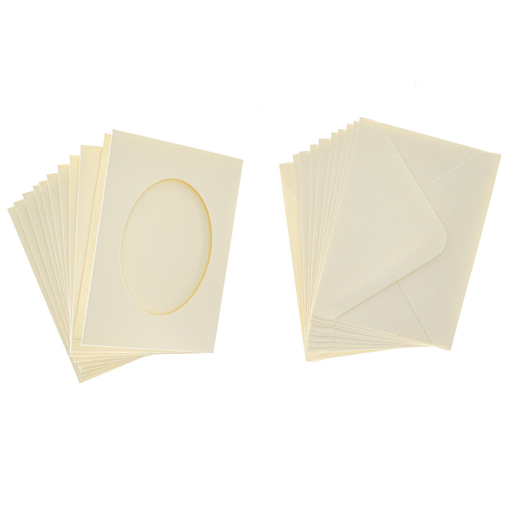 Cards Mini Cream with Oval Aperture Pack of 10 - M-2