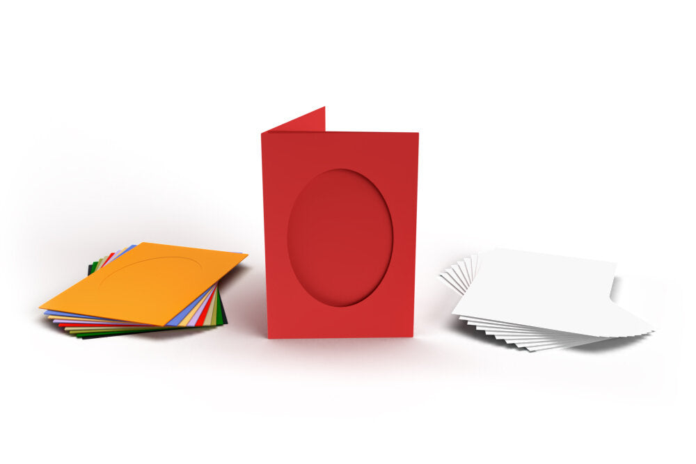 Cards Mini Assorted with Oval Aperture 3 Fold Pack 10 - M-5