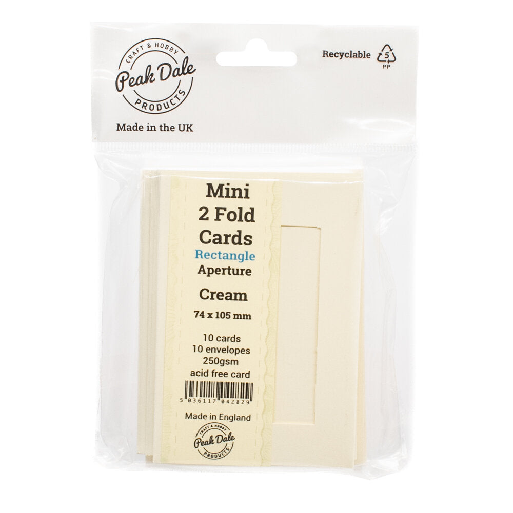 Cards Mini Cream with Rectangle Aperture Pack of 10 - M-4