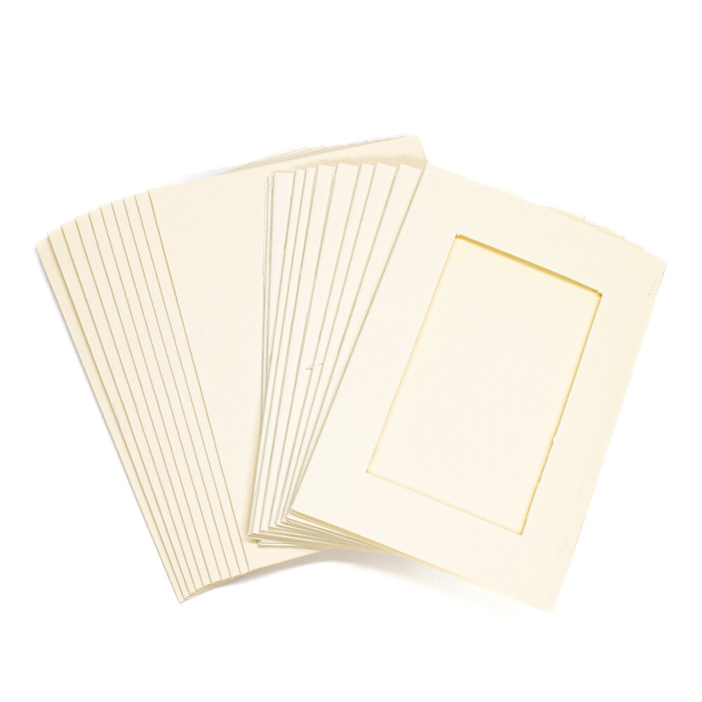 Cards Mini Cream with Rectangle Aperture Pack of 10 - M-4
