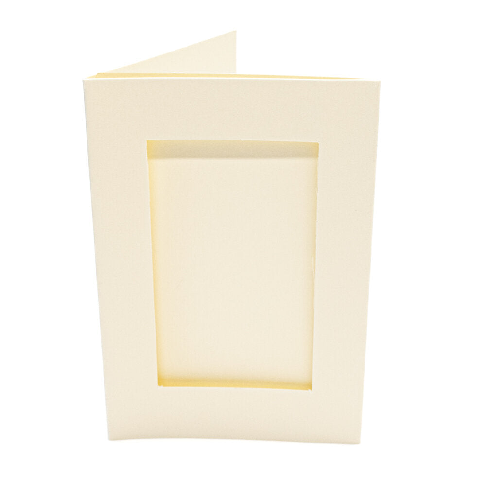 Cards Mini Cream with Rectangle Aperture Pack of 10 - M-4