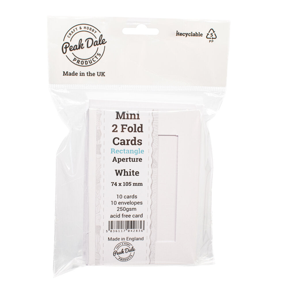 Cards Mini White with Rectangle Aperture Pack of 10 - M-3