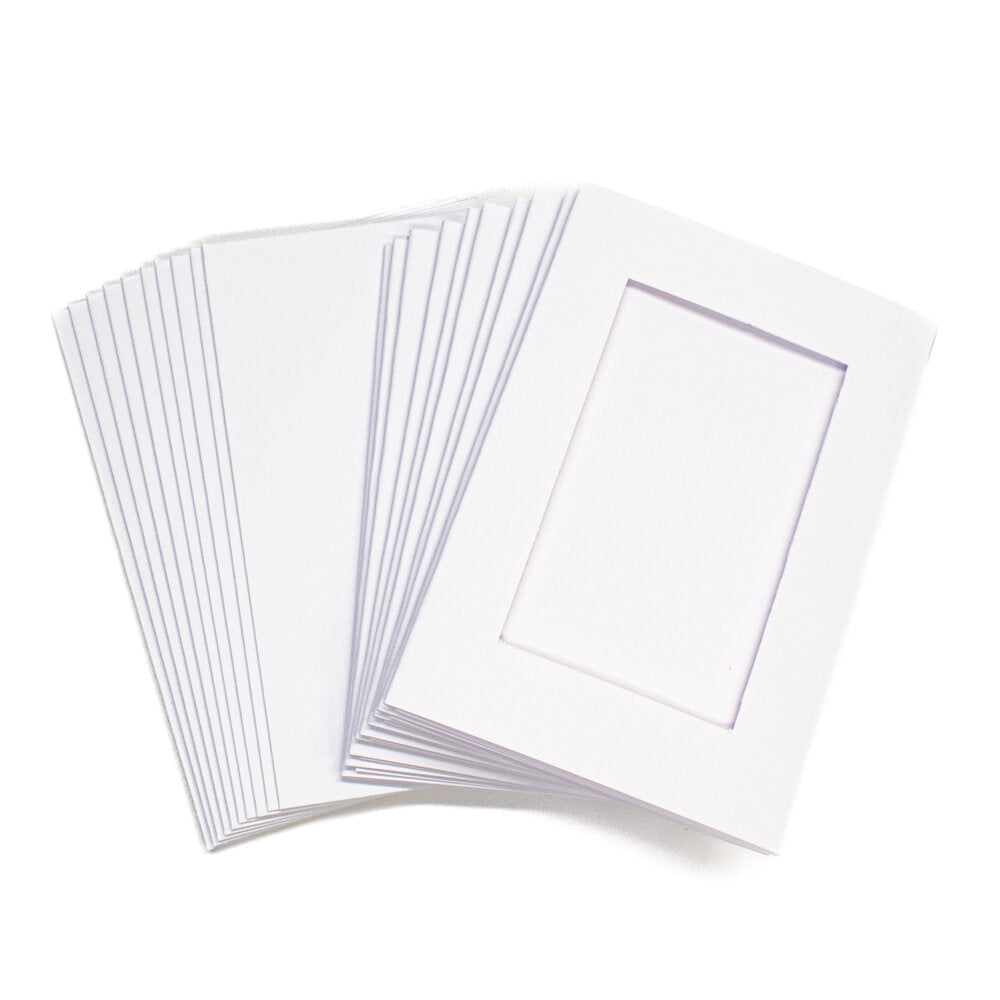 Cards Mini White with Rectangle Aperture Pack of 10 - M-3