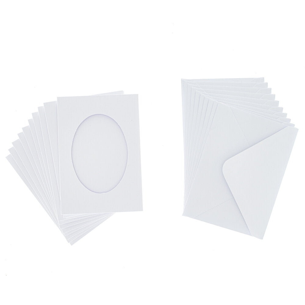 Cards Mini White with Oval Aperture Pack of 10 - M-1