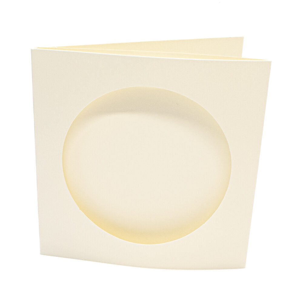 Cards Small Square Cream with Round Aperture Pack of 10 - SS-2