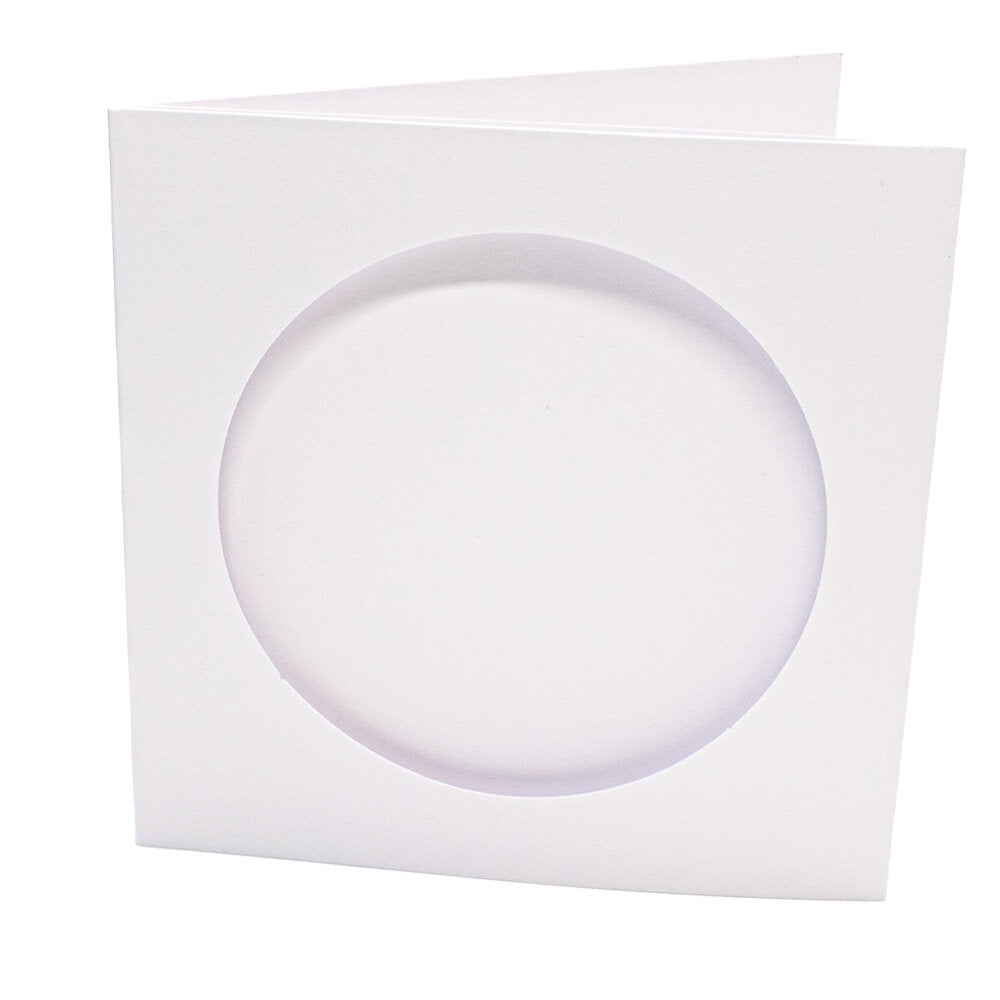 Cards Small Square White with Round Aperture Pack of 10 - SS-1