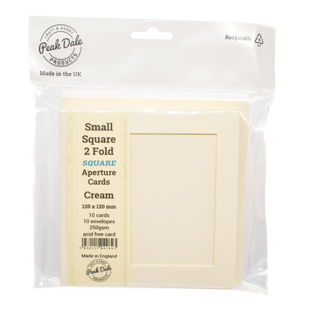 Cards Small Square Cream with Square Aperture Pack of 10 - SS-4