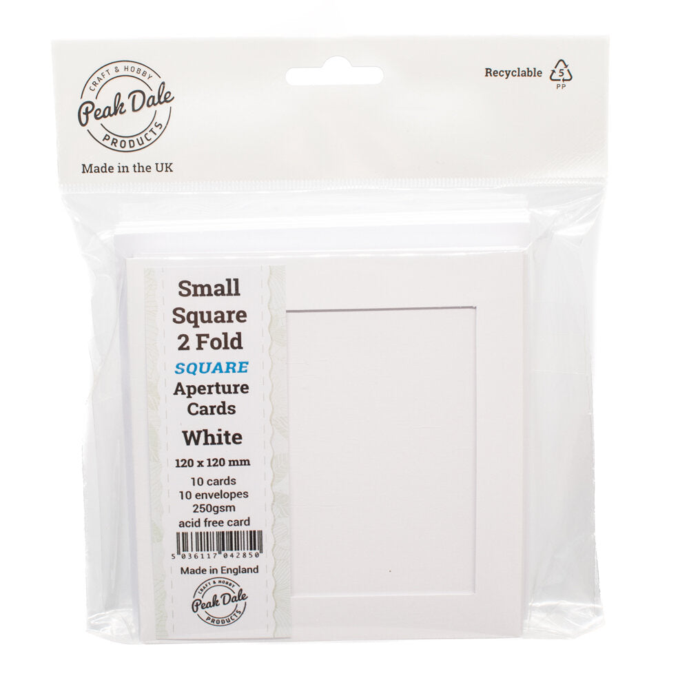 Cards Small Square White with Square Aperture Pack of 10 - SS-3