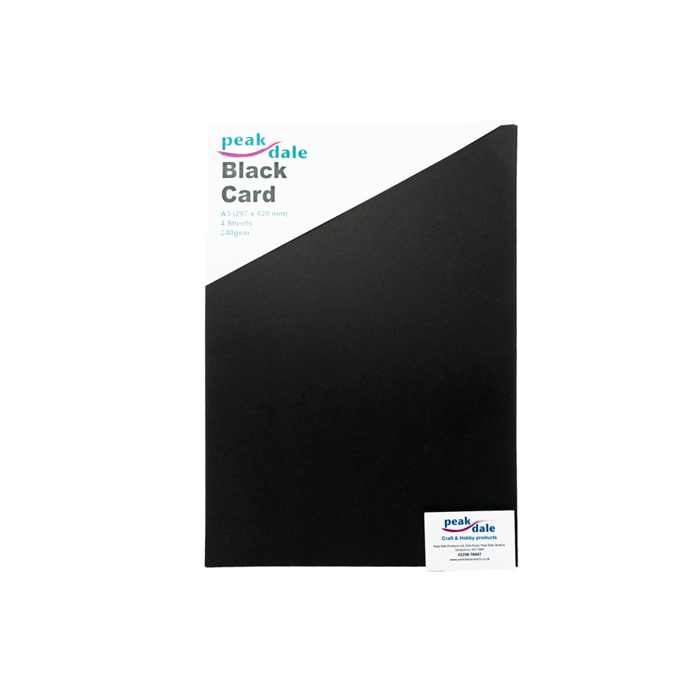 Cardstock A3 Black Pack of 4 (240gsm)