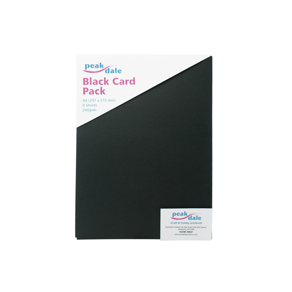 Cardstock A4 Black Pack of 8 (240gsm)
