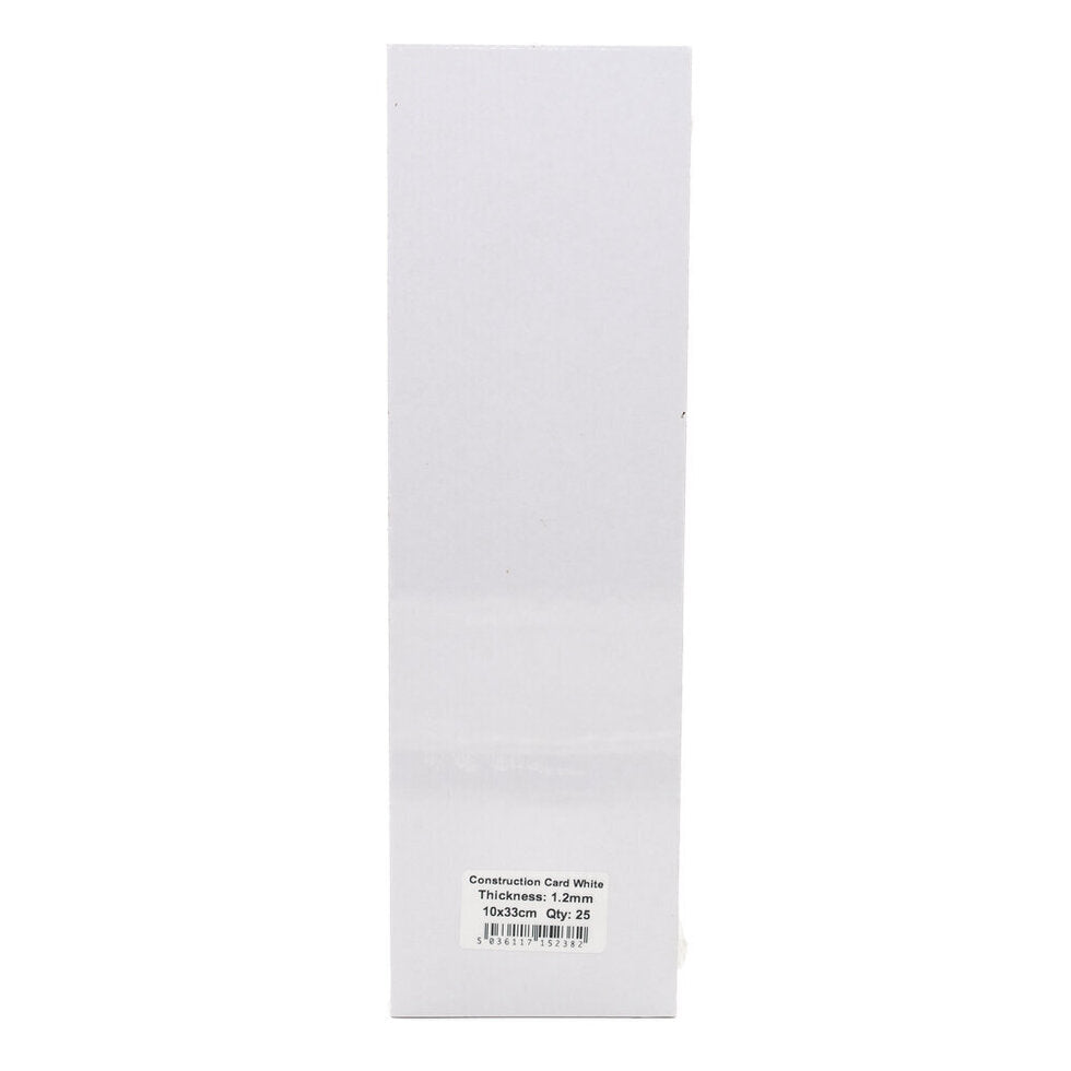 Construction Card White 1.2mm 10x33cm Pack of 25
