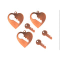 CB110 Heart with Key Copper Pendant 3 Pack