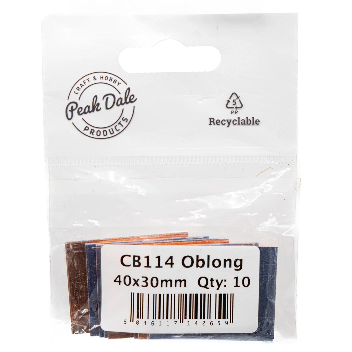 CB114 Oblong 40x30mm Copper Blank 10 Pack