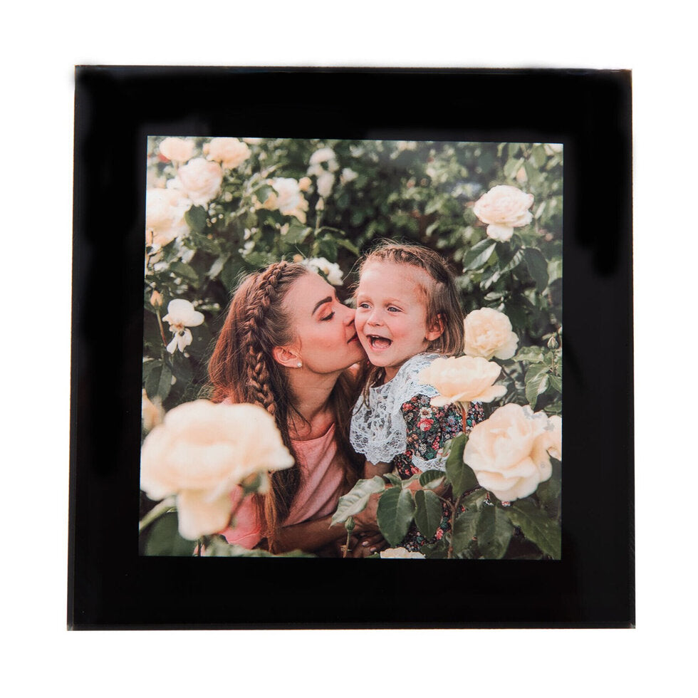 Glass Coaster 100 x 100mm Square Black