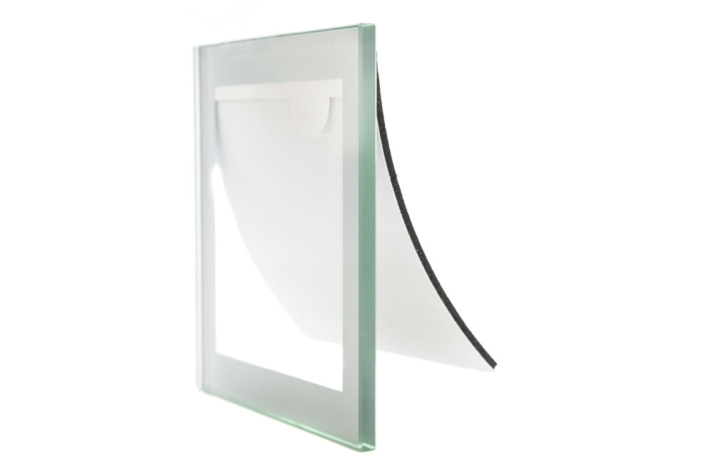 Glass Coaster 100 x 100mm Square Silver