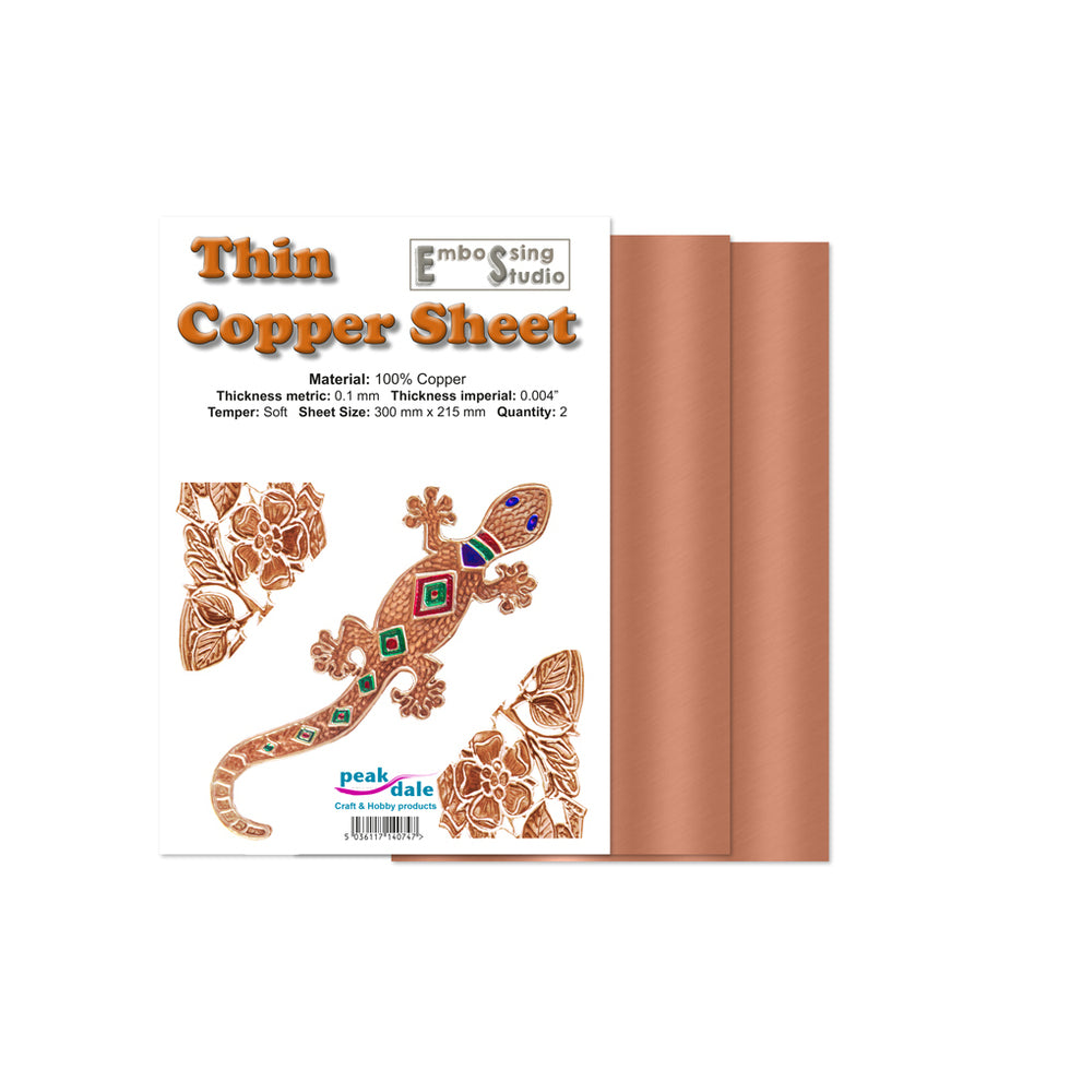 Copper Foil Pack Thin 0.1 mm 2 sheets