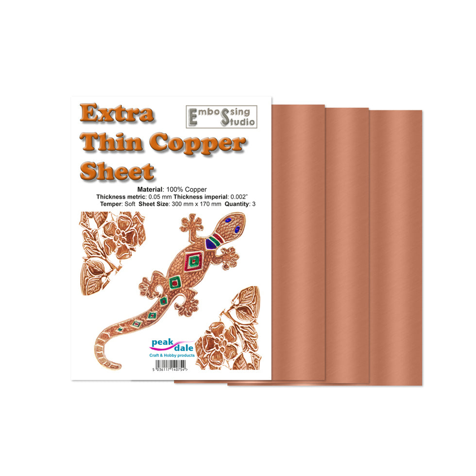 Copper Foil Pack Extra Thin 0.05mm 3 sheets