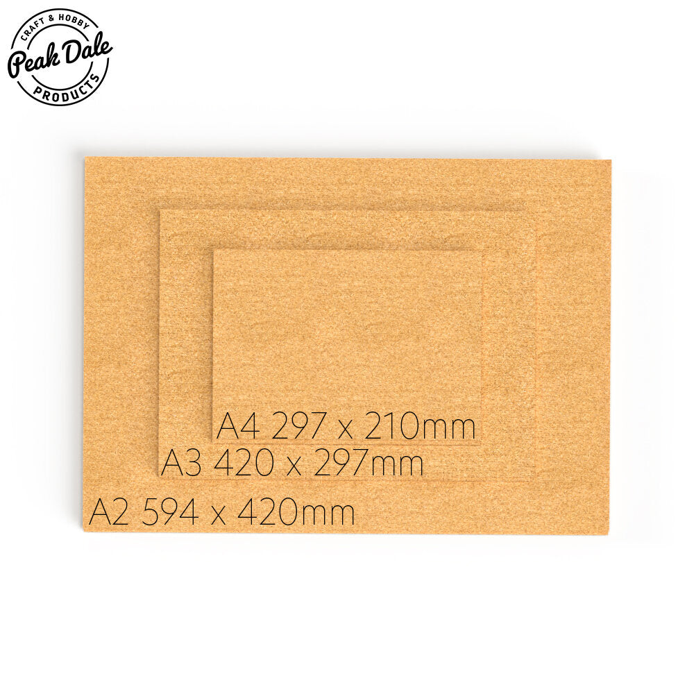 Cork Sheet 3mm Size: A2 (420 x 594mm)