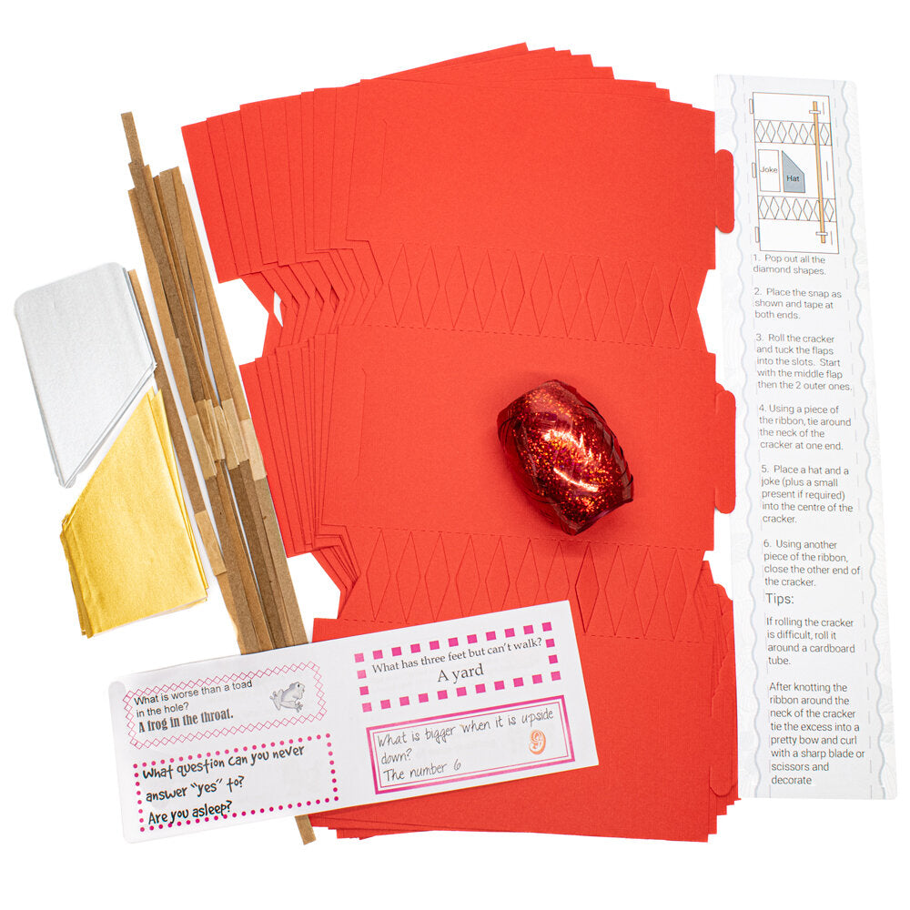 Cracker Kit Linen RED makes 12