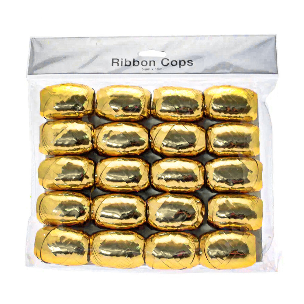 Curling Ribbon Cops GOLD Pack of 20