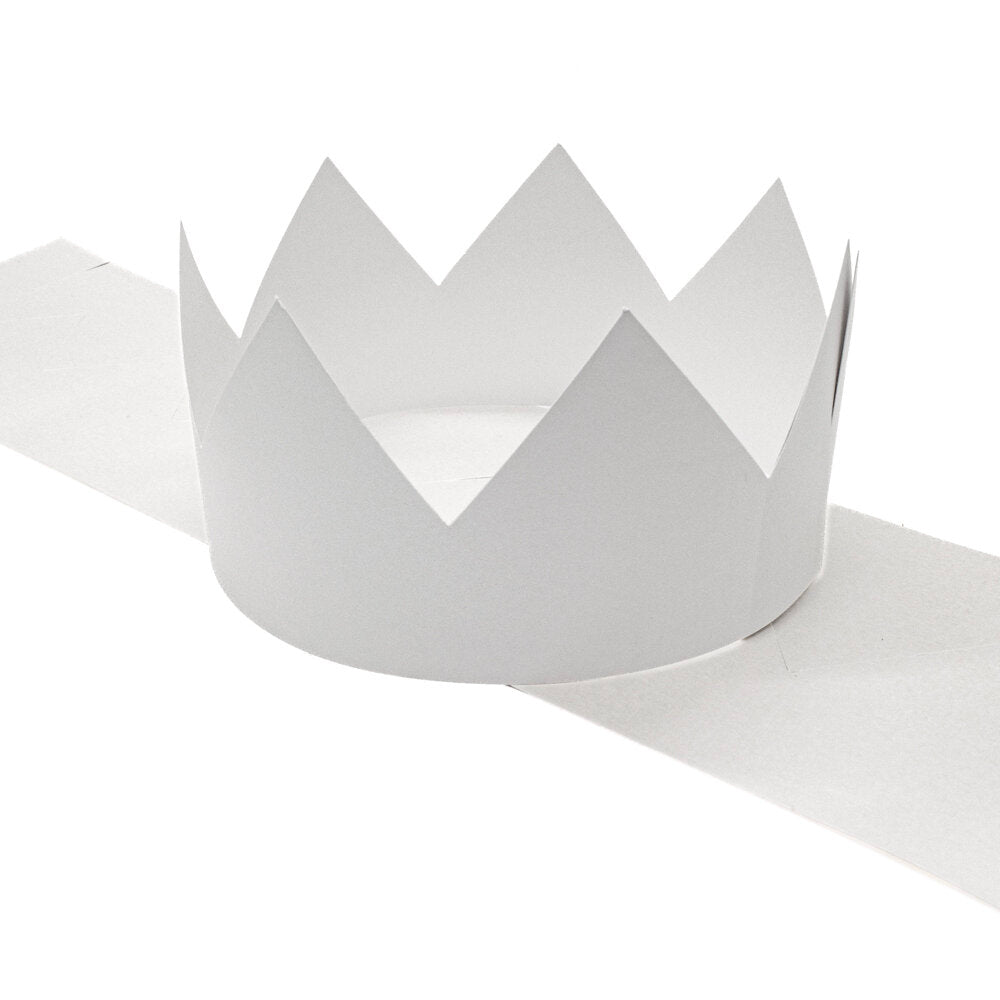 Crown Party Hat PEARL WHITE Pack of 12