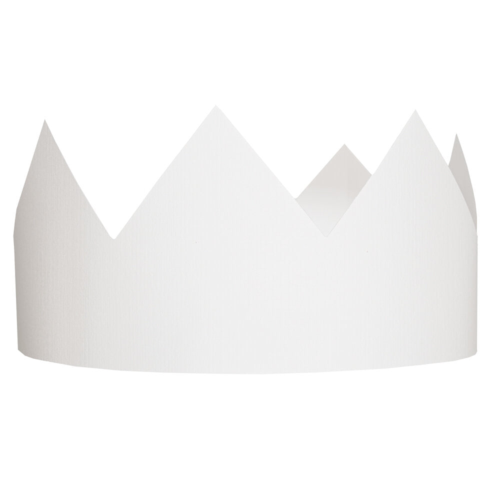 Crown Party Hat White Pack of 12